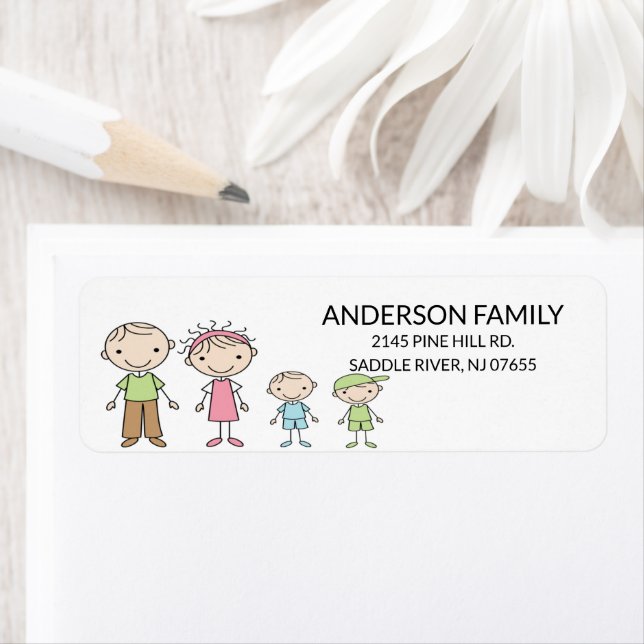Rücksendeadressen-Aufkleber von Personen mit Famil (Insitu)