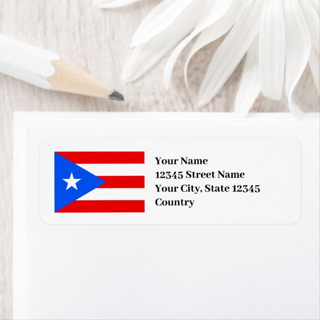 Rücksendeadressen-Aufkleber von Puerto Rico (Insitu)
