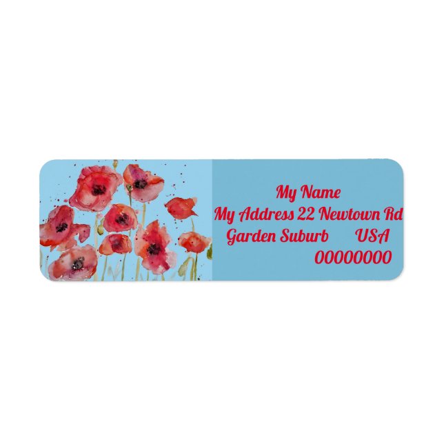 Rücksendeadressen-Aufkleber von Red Orange Poppy (Vorne)