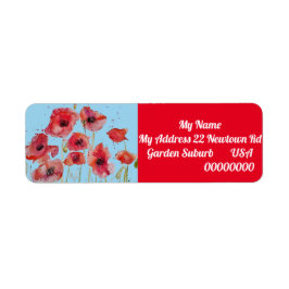Rücksendeadressen-Aufkleber von Red Orange Poppy