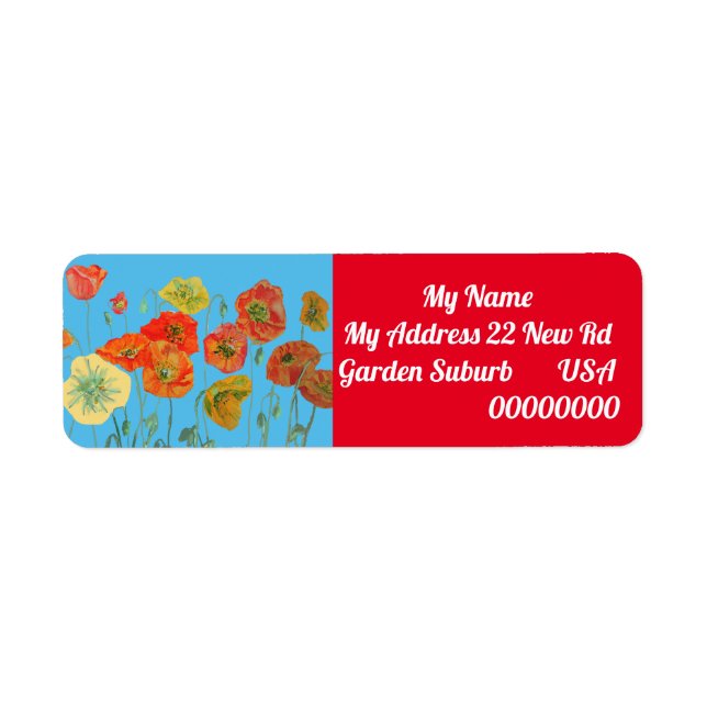 Rücksendeadressen-Aufkleber von Red Orange Poppy (Vorne)