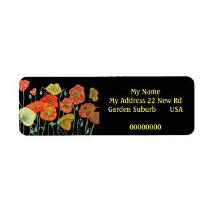 Rücksendeadressen-Aufkleber von Red Orange Poppy