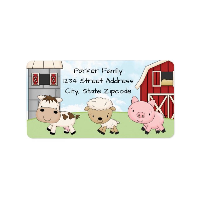 Rücksendeadressen-Aufklebers - Barnyard Farm Adressaufkleber (Vorne)