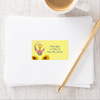 Rücksendeadressen-Aufklebers Sunflower Giraffe Flo Adressaufkleber