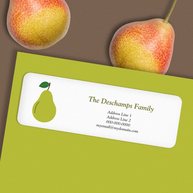 Rücksendeaufkleber (Pear Return Address Label Sticker)