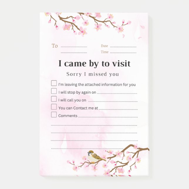 Rücksendebesuch Postit Hinweis 001 Post-it Klebezettel (Vorderseite)