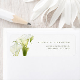 Rücksendeetikett Calla-Lilien Hochzeit.