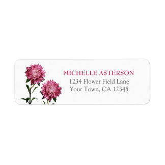 Rücksendeetikett mit rosa Aster