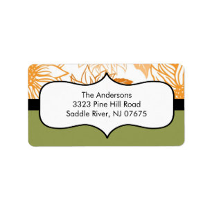 Rücksendekennzeichen für Herbstsonnenblumen Adressaufkleber