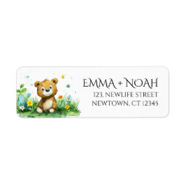 Rücksendesiegel für die Woodland Bear Babydusche