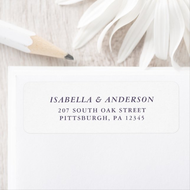 Rücksendesiegel für lila und weiße Hochzeiten (Insitu)