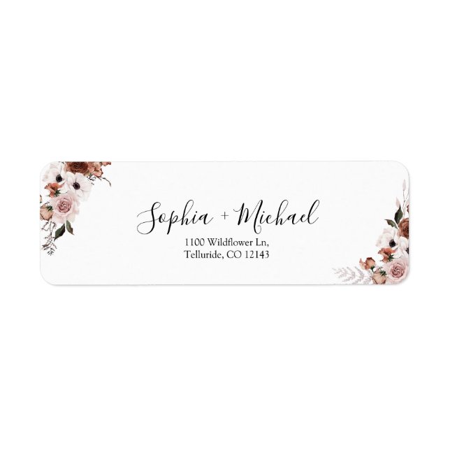 Rücksendesiegel für Seidenflora-Hochzeiten (Vorne)