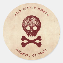 Rücksendesiegel für Skull & Cross-Bone Runder Aufkleber