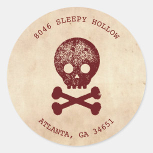 Rücksendesiegel für Skull & Cross-Bone Runder Aufkleber