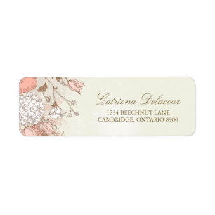 Rücksendesiegel für Vintage Frühjahrsfloralauft