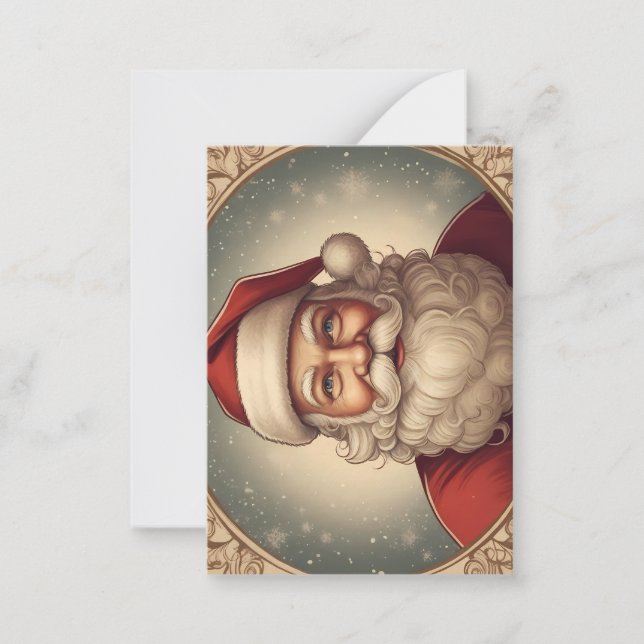 Rückwärtiger Weihnachtsmann Mitteilungskarte (Vorderseite)