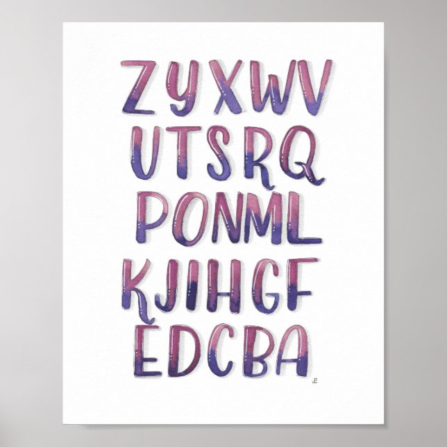 Rückwärts Alphabet Poster (Vorne)