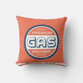 rückwärts-Label-Designer für die Tankstelle Akzent Kissen