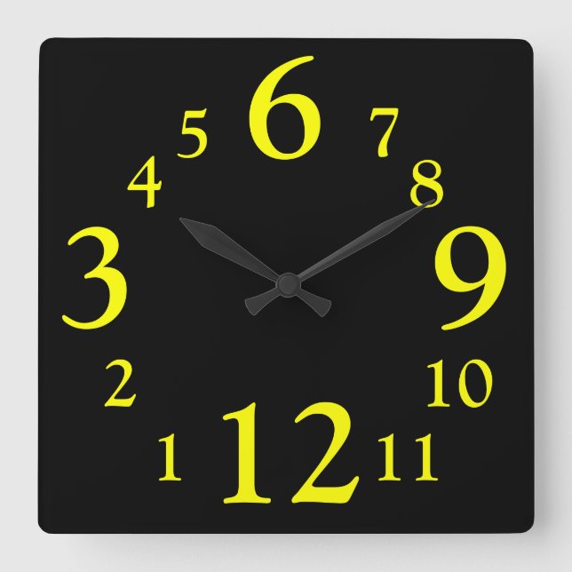Rückwärts-Uhr Quadratische Wanduhr (Vorderseite)
