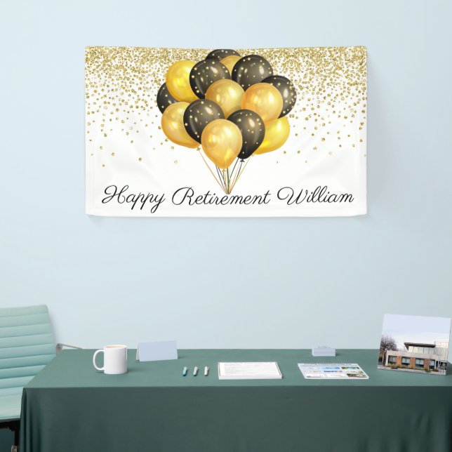 Rückzahlung von Gold Schwarz-weißen Glitzer Banner (Messeveranstaltung)