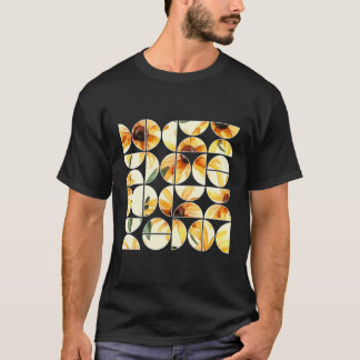 Rudbeckia Blume Floral Geometrische Halbkreise T-Shirt