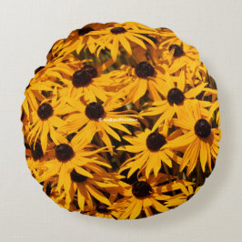 Rudbeckia Fulgida / Orangenblume Rundes Kissen