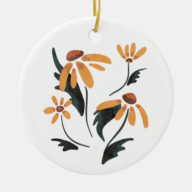 Rudbeckia Hirta Black-Mit Augen Susan-Ästhetische  Keramik Ornament (Vorne)