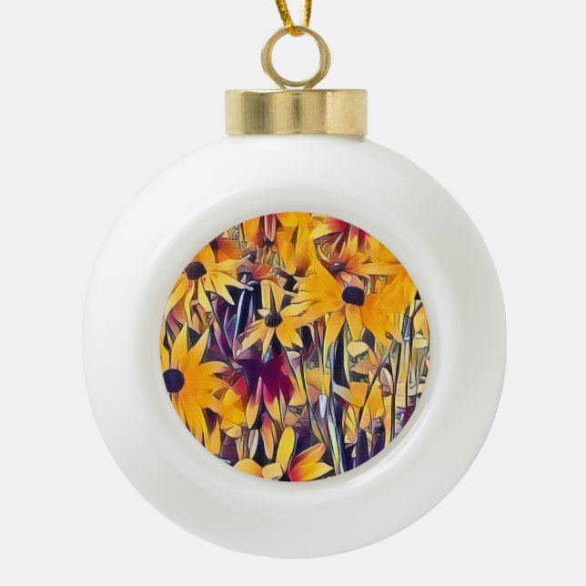 RUDBECKIAS KERAMIK Kugel-Ornament (Vorderseite)