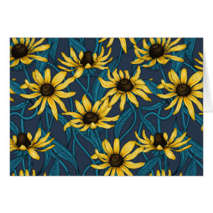 Rudbeckie jaune sur fond marine