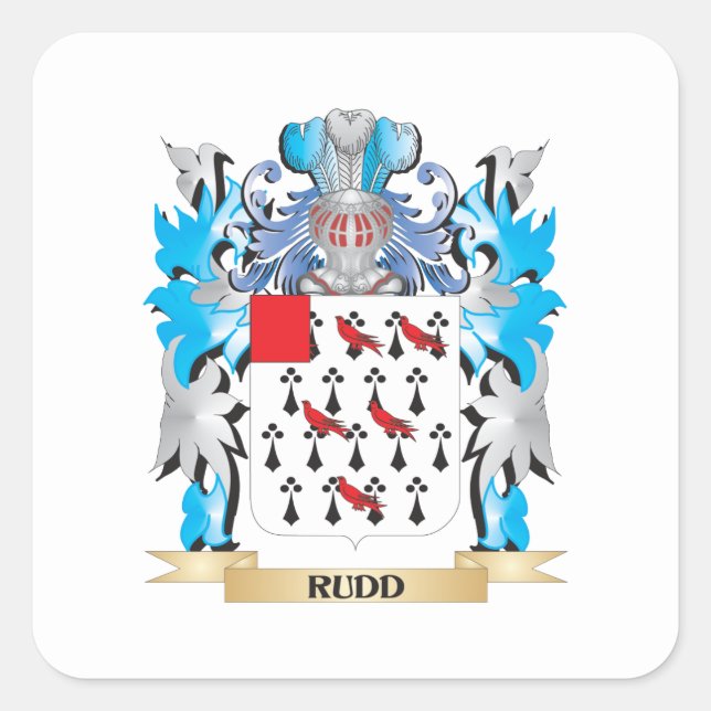 Ruddmäntel - Familienwappen Quadratischer Aufkleber (Vorderseite)