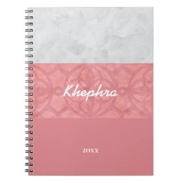Ruddy Pink Batik Grau Name und Jahr nicht Notizblock