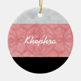 Ruddy Pink Batik Grau Wasserfarbe und Name Keramik Ornament