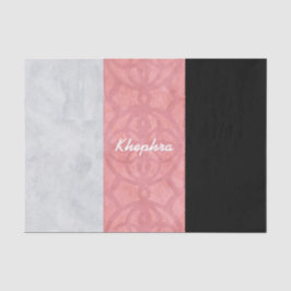 Ruddy Pink Batik Grau Wasserfarbe und Name Seidenpapier