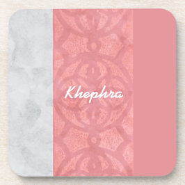 Ruddy Pink Batik Gray Name Getränkeuntersetzer