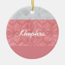 Ruddy Pink Batik Gray Name Keramik Ornament