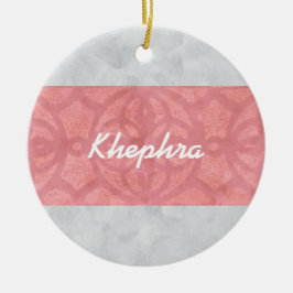 Ruddy Pink Batik Gray Name Keramik Ornament