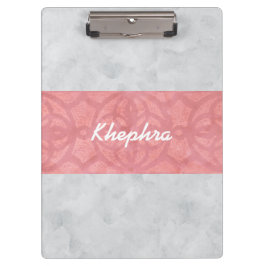 Ruddy Pink Batik Gray Name Klemmbrett