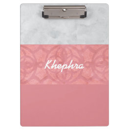 Ruddy Pink Batik Gray Name Klemmbrett