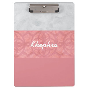 Ruddy Pink Batik Gray Name Klemmbrett