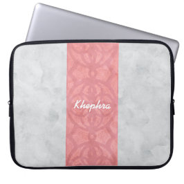 Ruddy Pink Batik Gray Name Laptopschutzhülle