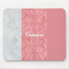 Ruddy Pink Batik Gray Name Mousepad