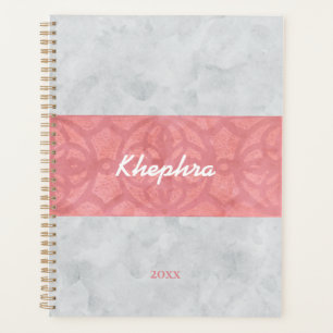 Ruddy Pink Batik Gray Name Planer