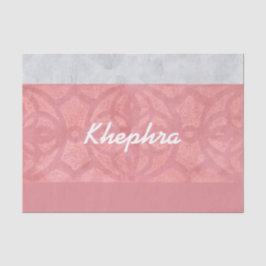 Ruddy Pink Batik Gray Name Seidenpapier