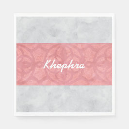 Ruddy Pink Batik Gray Name Serviette