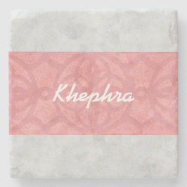 Ruddy Pink Batik Gray Name Steinuntersetzer