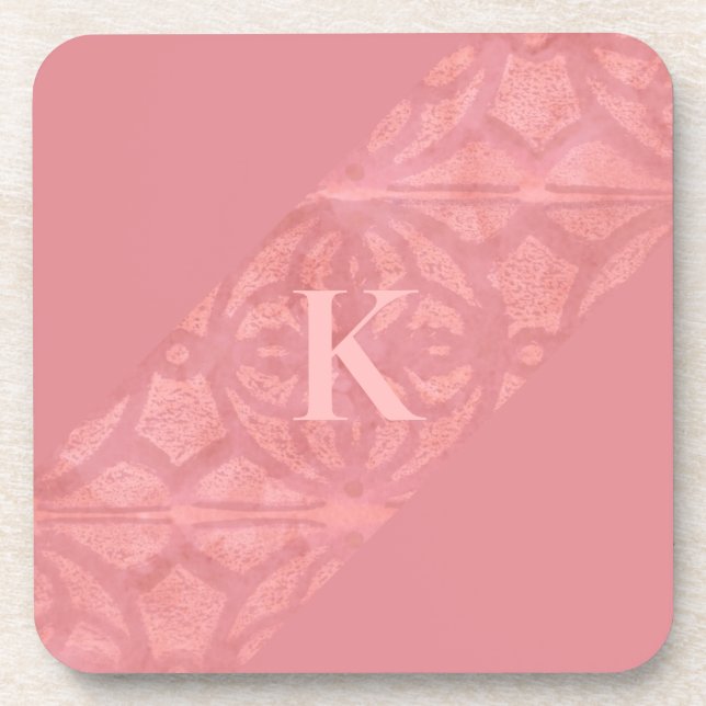 Ruddy Pink Batik Letter Getränkeuntersetzer (Vorderseite)