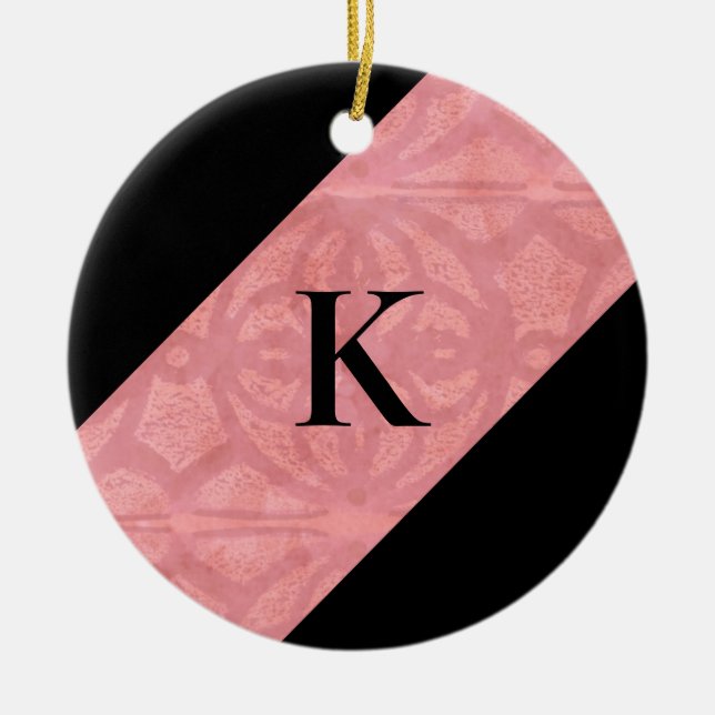 Ruddy Pink Batik Letter Keramik Ornament (Vorne)