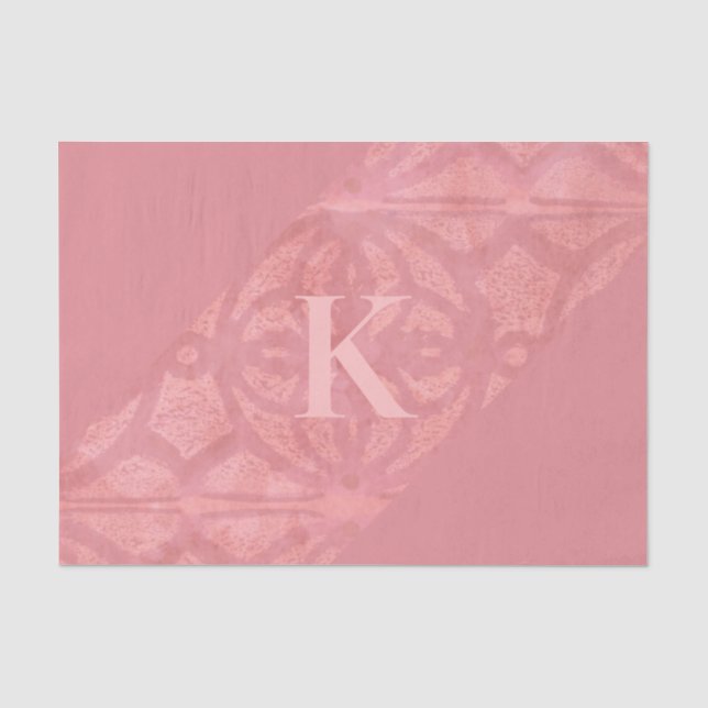 Ruddy Pink Batik Letter Seidenpapier (Vorderseite)