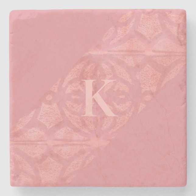 Ruddy Pink Batik Letter Steinuntersetzer (Vorderseite)