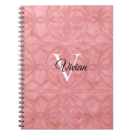 Ruddy Pink Batik mit Monogramm und Name Notizblock